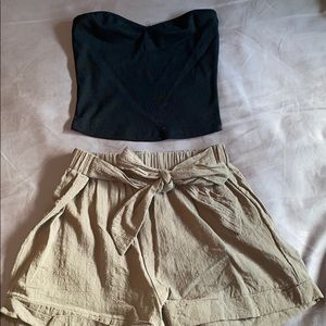 SHEIN crop top and shorts outfit